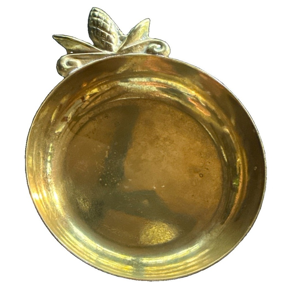 Vtg Colonial Virginia Brass Pineapple Dish Hand Made Hampton VA 4.5"